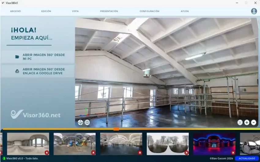 Entorno de visualización inmersiva de imágenes 360° en Visor360